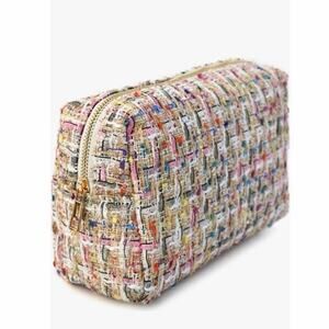 Blush Crush Latge Tweed Cosmetic Bag